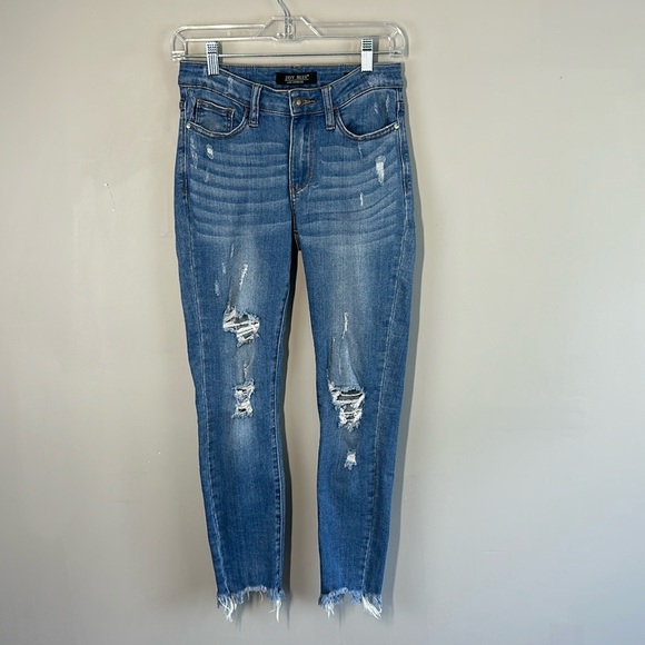 Judy Blue Skinny Fit Distressed Jeans Size 27 - Picture 1 of 14
